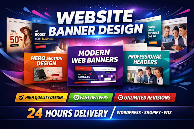 design professional website banner, create custom banner, and craft eye catching