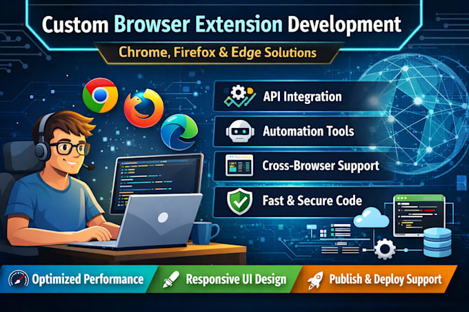 develop powerful chrome and firefox browser extention with API integration