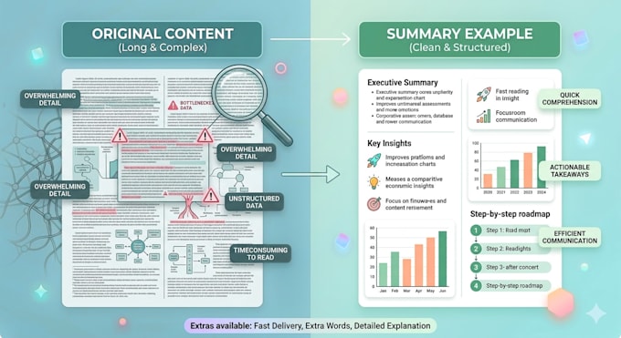 summarize,explain content into clear and structured insights