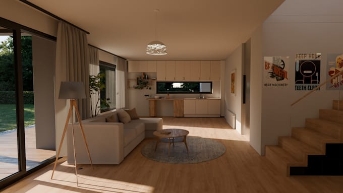 3d visualization of the apartment based on the floor plan