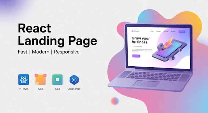 develop responsive react js website with modern UI