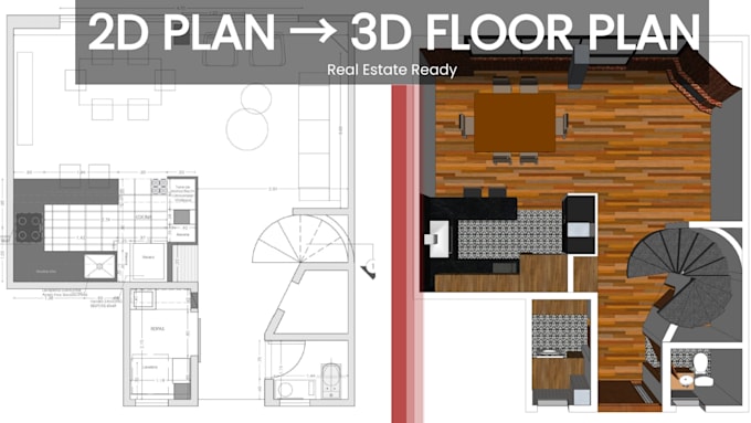create a professional 3d floor plan render from your 2d plan