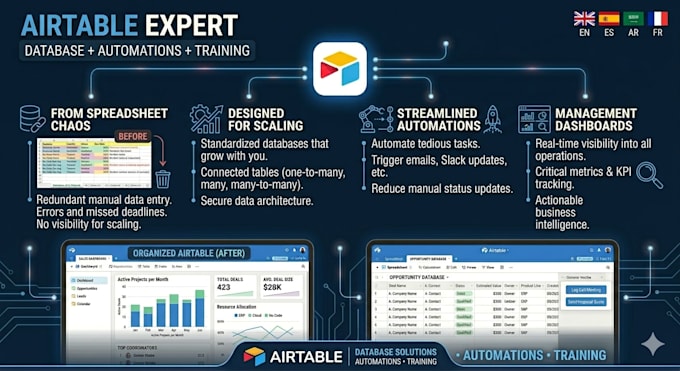 build your airtable project, dashboard and automation system