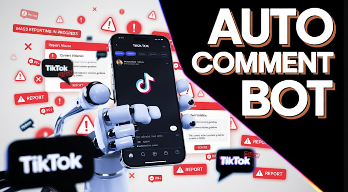 tiktok mass reporting bot, auto commenting, tiktok bot, posting bot, auto text