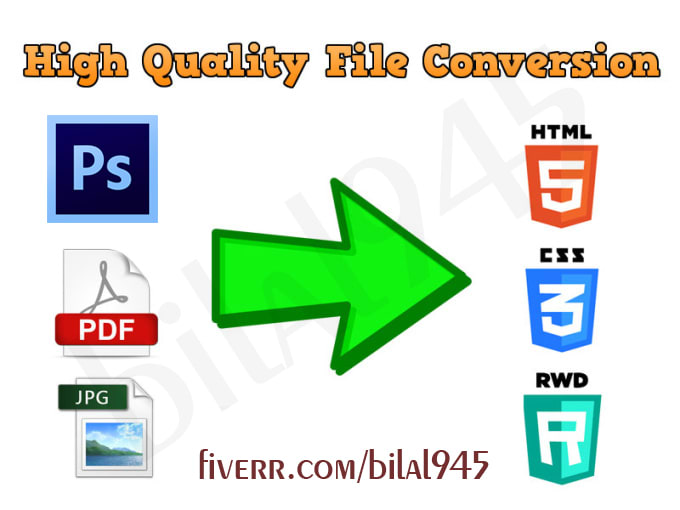 convert PSD, Pdf, jpg to html