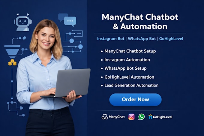 Build manychat chatbot for instagram and whatsapp with gohighlevel ...