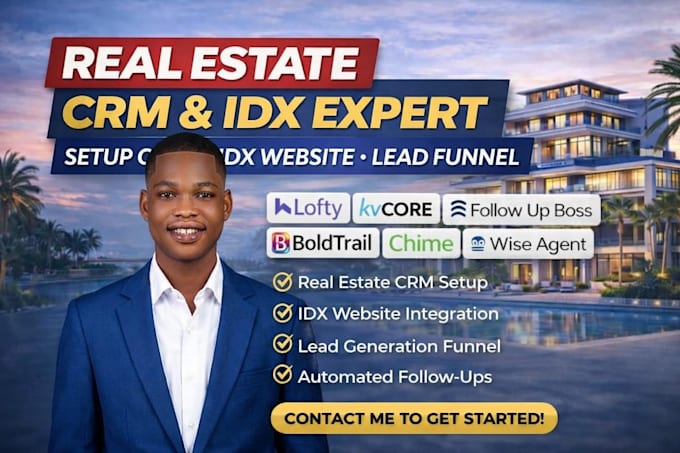 setup boldtrail kvcore, lofty crm, rei reply, follow up boss real estate website