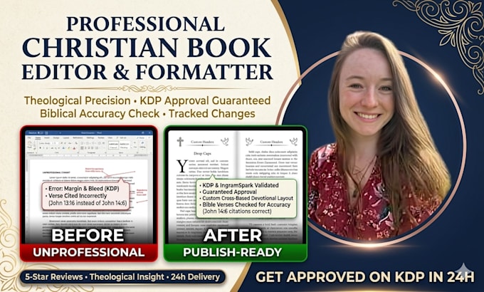 edit and proofread your christian book or devotional for KDP and ingramspark