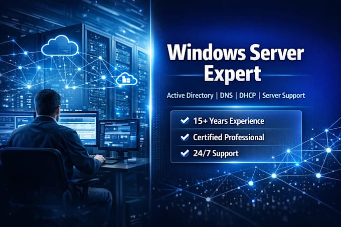 provide windows server administration active directory, dns and dhcp