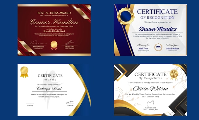 design professional certificate, award and diploma template