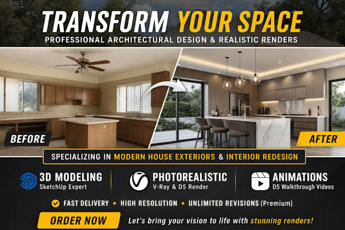 create realistic architectural 3d render