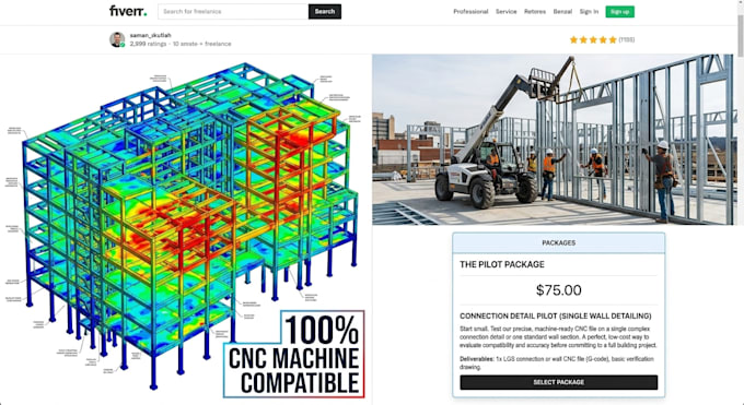 provide lgs shop drawings, cfs framing bim models, and cnc machine files
