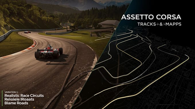 create assetto corsa race circuits, road, realistic terrain and street maps