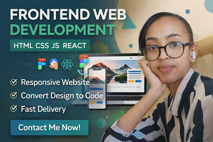 frontend web development responsive website html css javascript reacct
