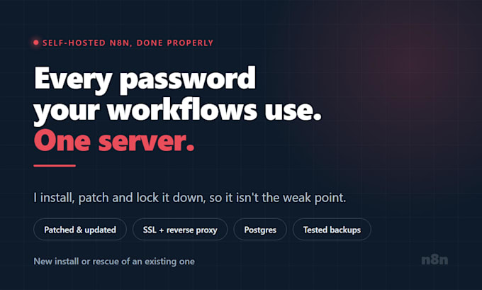 set up, update and secure your self hosted n8n server