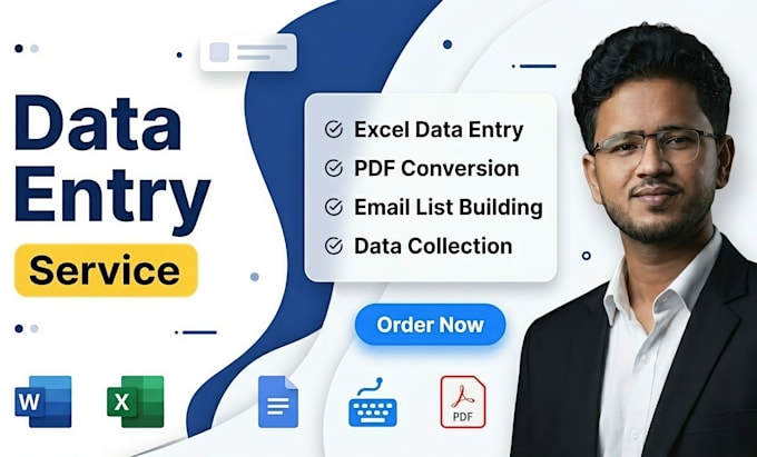 do fastest accurate excel data entry, pdf conversion, typing