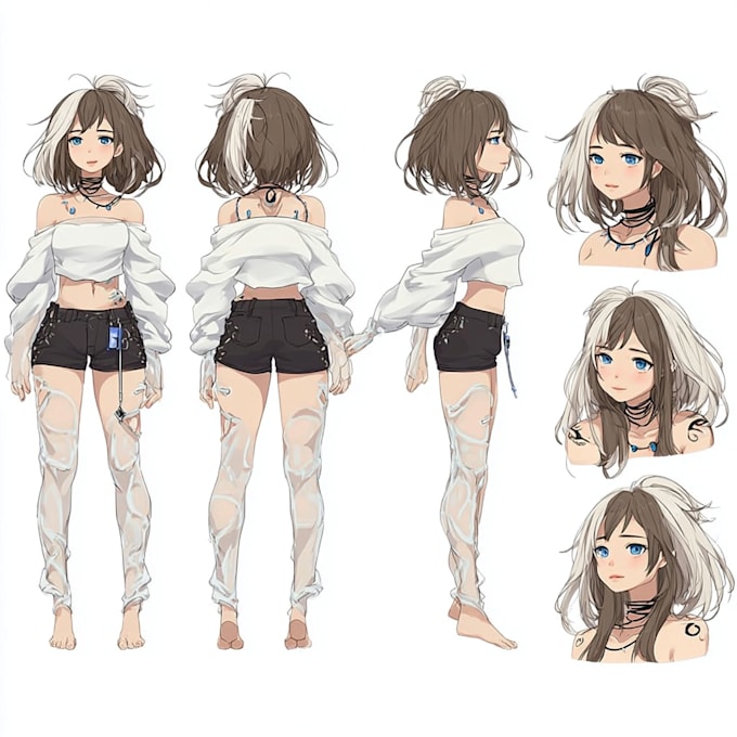 Design anime character sheet for your oc vtuber fanart by Stormg_ford18 ...