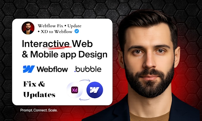fix clone responsive figma to bubble framer webflow portfolio website design