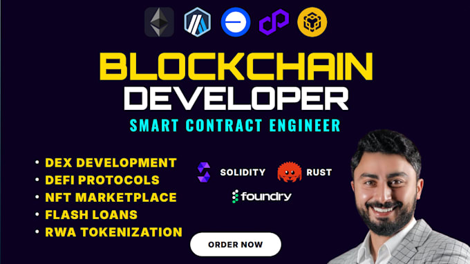 be your blockchain developer for custom smart contracts, defi dapps and web3