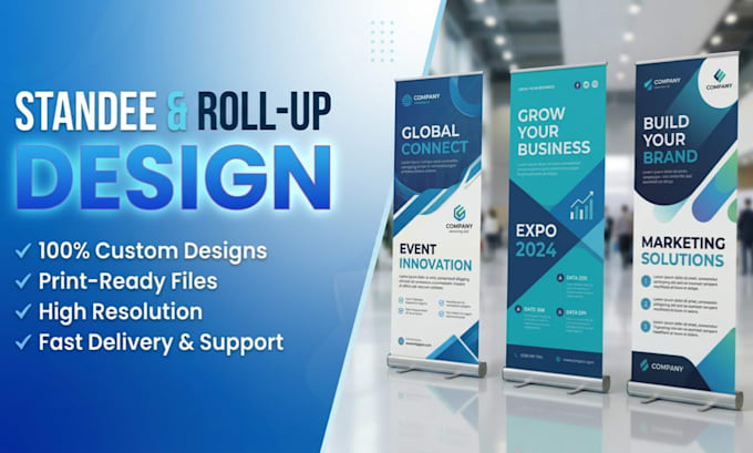 design modern poster, web banner, standee, or billboard design
