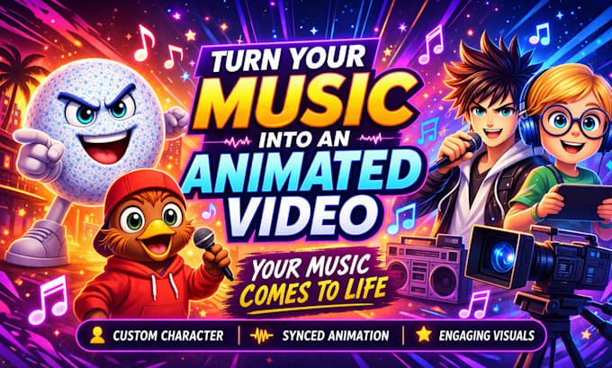 Create an animated music video synced to your song by Mqtt57 | Fiverr