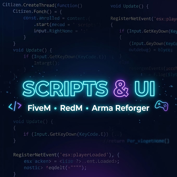 create high quality custom scripts and modern nui for fivem, redm and arma