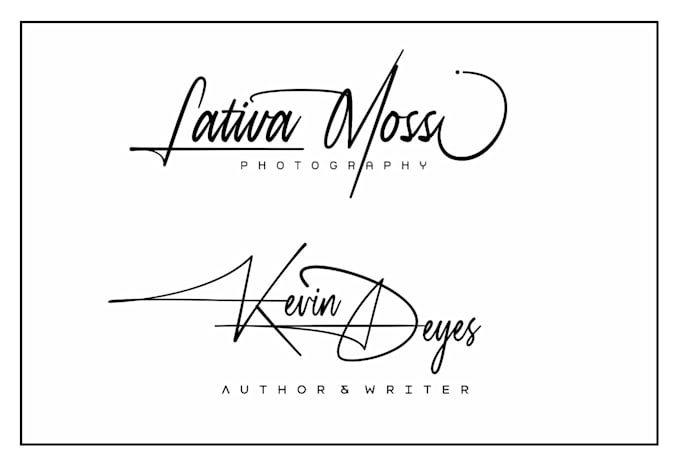 do modern handwritten,scripted,cursive signature logo design