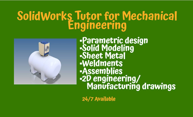 tutor solidworks for solid modeling, parametric design, and assemblies
