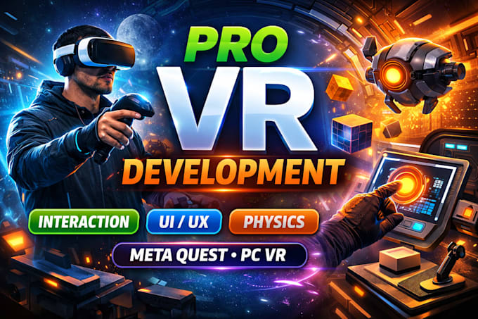 develop VR applications using unity for meta quest and PC