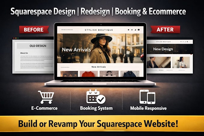 build squarespace website design squarespace website redesign booking website