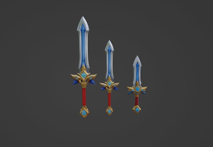 create stylized fantasy sword 3d models for games