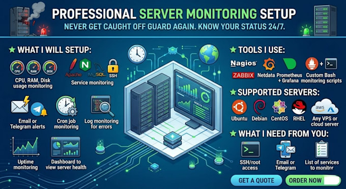setup server monitoring with alerts for your linux server