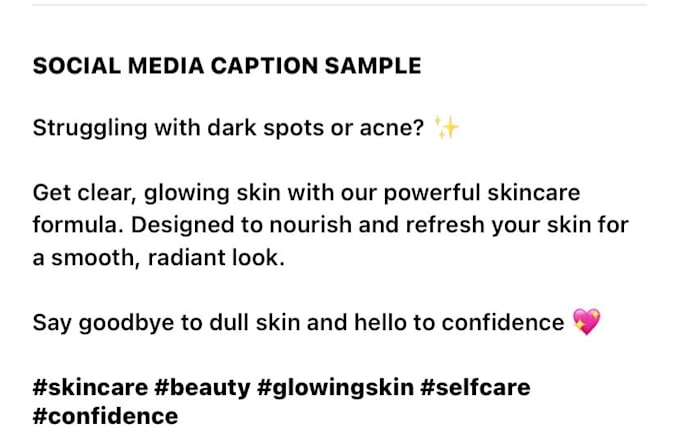 write captions and content ideas for your brand