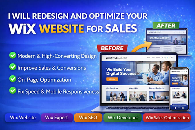 redesign and optimize your wix website for sales