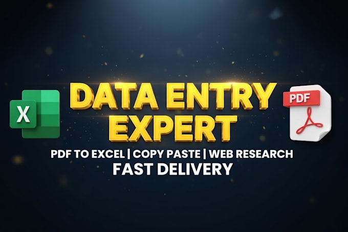 do accurate data entry, copy paste,pdf to excel web research