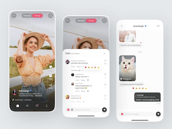 develop social media app, tiktok clone app, snapchat clone, telegram app
