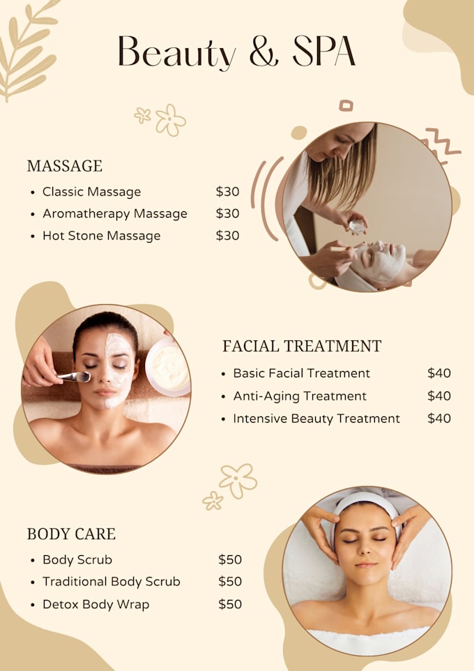 create a spa and beauty flyer