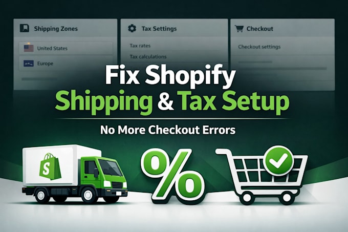 setup shopify shipping and tax fix shopify chekout errors optimize shopify store