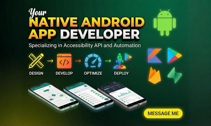 develop custom android apps and be your native android app developer with kotlin