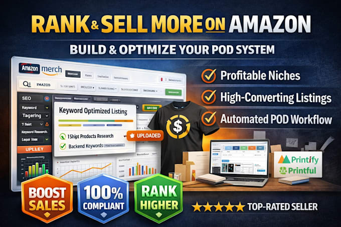 build and optimize amazon pod system for ranking, compliance and automated sales