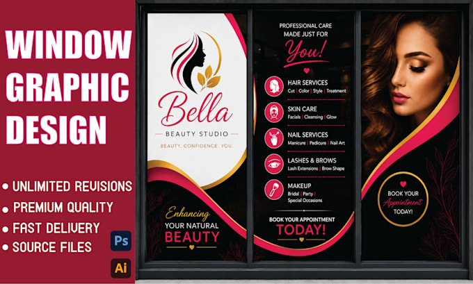 do trendy shopfront, window graphics, storefront designs
