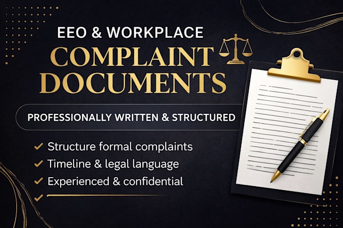 write a professional eeo complaint workplace dispute or formal letter