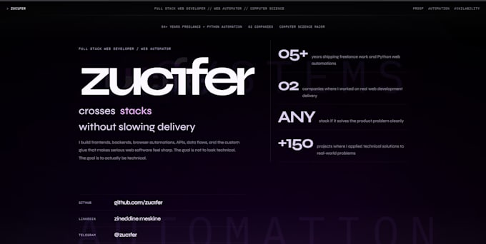 interactive portfolio for content creators