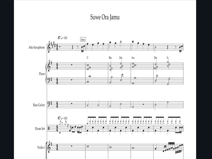 transcribe your music into professional full score