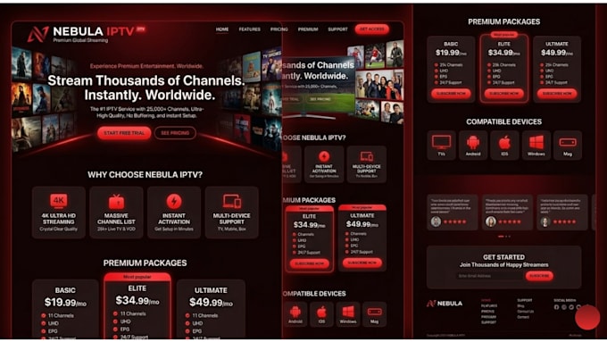 create an iptv website for you with high SEO and secure payment gateway