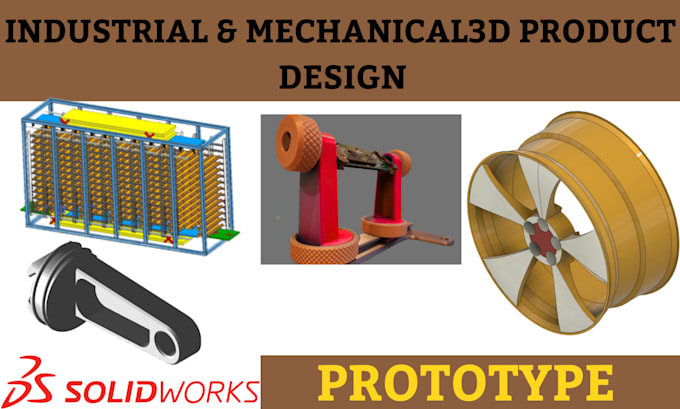 do 3d product design, solidworks cad, mechanical design dfm rendering, prototype