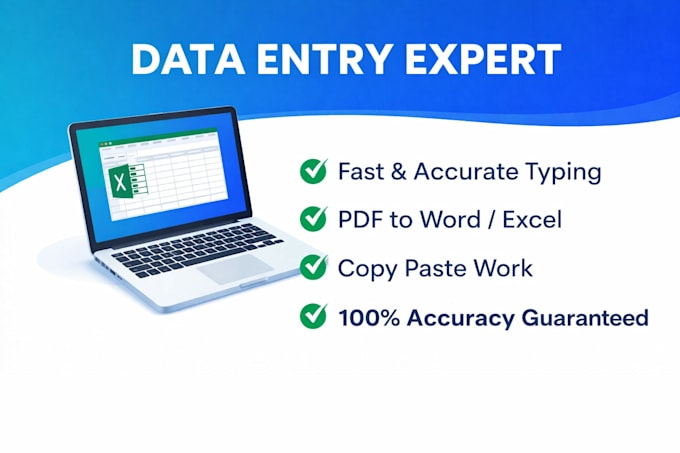 fast data entry, copy paste, typing and excel work