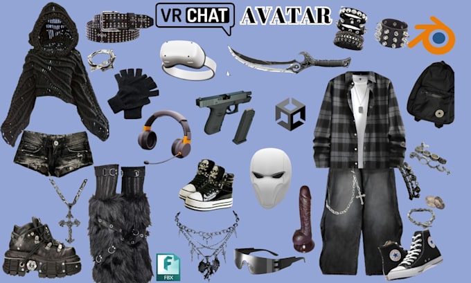 Vrchat Vr Rig Make and rig custom vrchat clothing vr accessories nsfw asset props for ...