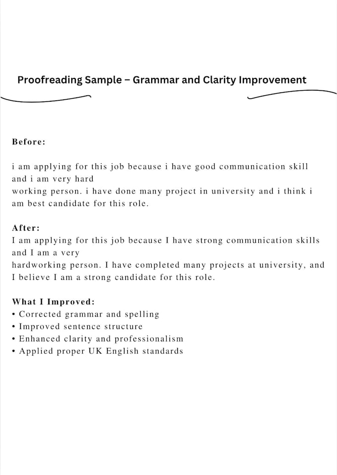 proofread and edit your CV or document