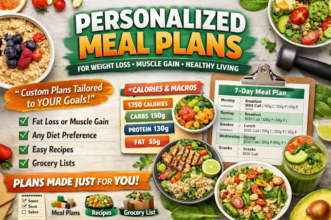 Create a personalized meal plan for your fitness, weight loss, or ...